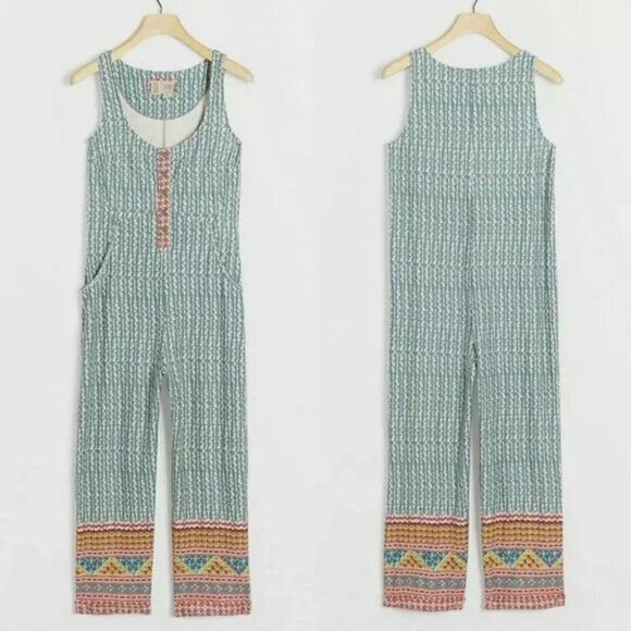 Anthropologie Pants - Anthropologie Saturday Sunday Lizzy Jumpsuit Size S Cotton Boho Floral Wide Leg